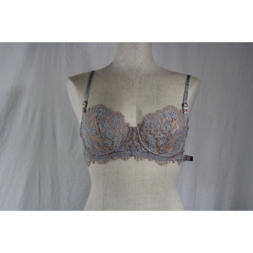 Skarlett Blue x Intimately Free FP Sheer Lace  Bra 32D Light Blue Underwire NEW